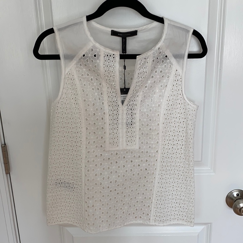 BCBG Max Azria XS eyelet top